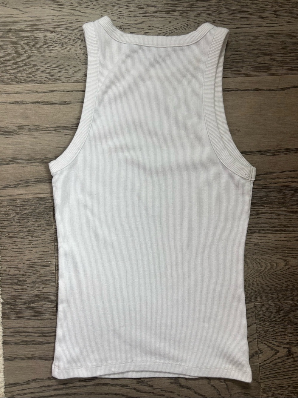 Abercrombie White Ribbed High Neck Tank Top Basic Fitted Minimalist Size S - Picture 3 of 3